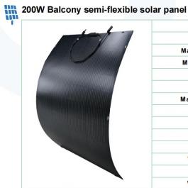 200W Balcony semi-flexible solar panel -- 1300*905*2mm