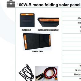 100W-B mono folding solar panel -- XT60